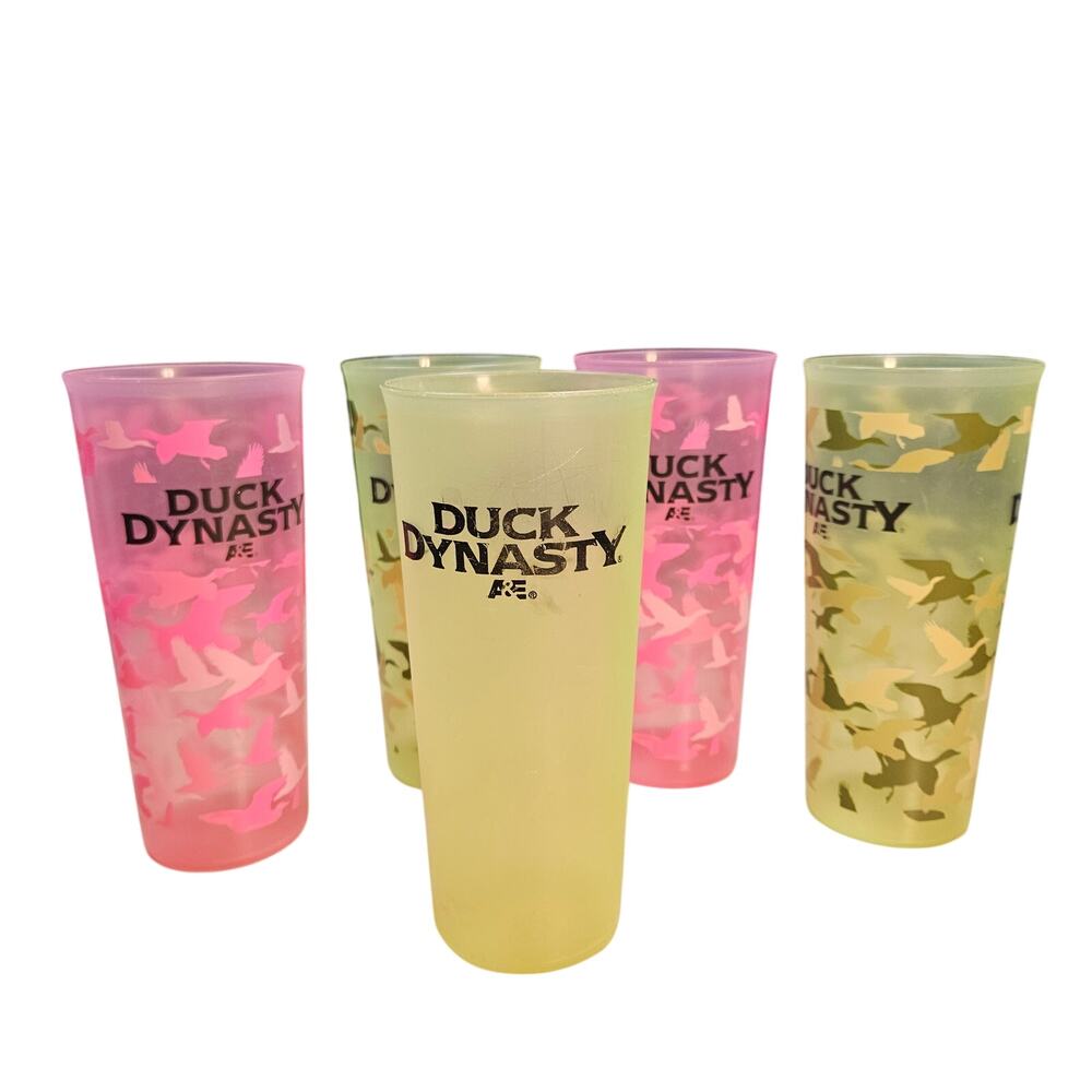 Lot 4 Duck Dynasty A&E Uncle Si Robertson Tea Cup Hot Pink Green Camo & Green
